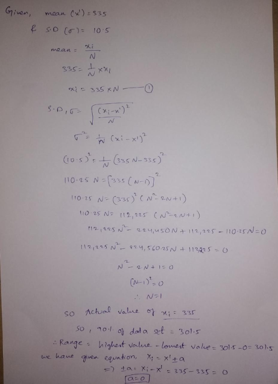 ivan, mcan ) 335 mean 335-Yi 2. (o 335 N-335) : Range