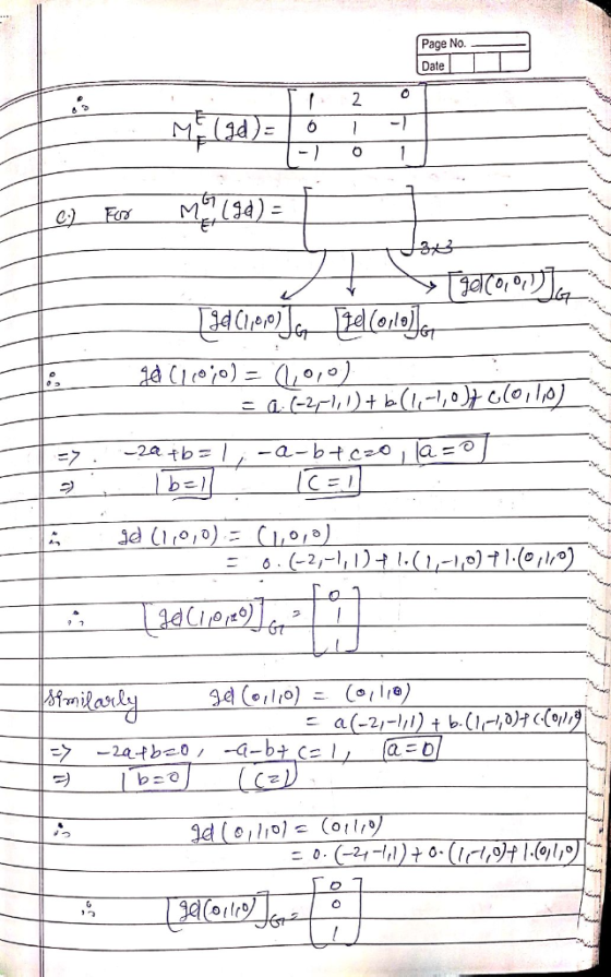 Page No. Date 0 - 2. O M (d) - O M(94) fgelcor order [gd (1,00d [zel lololo Ja (10070) = (1,0,0) (۵/e) (ه,اسط + (1 ,(2) = -2a