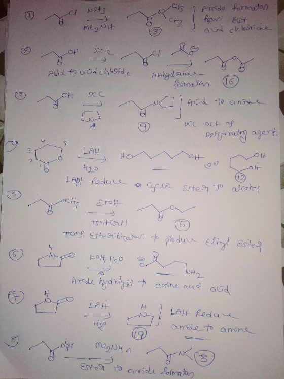 CH3 Netz - CH₂ Amide formatan from est acid chloride me ,NH LOH soch And to aud chloride Anhydride formatan 16 OH DC C Aud to