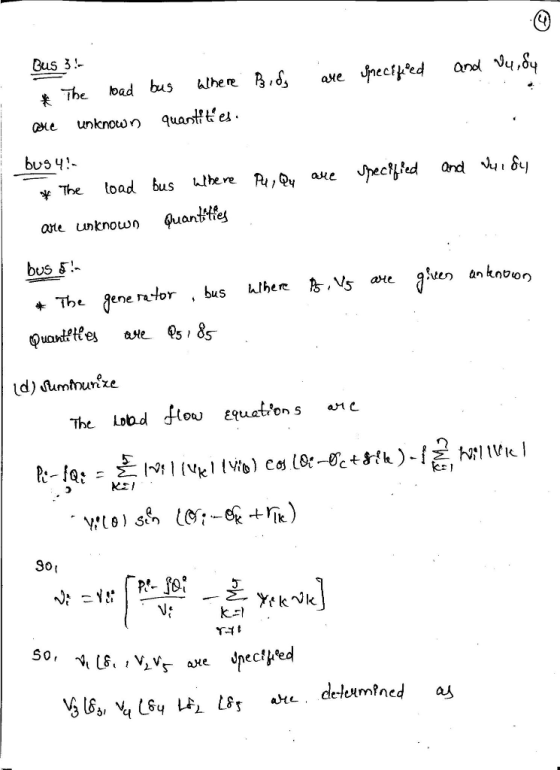Bus 3- ate oxe unknown quarife bsy ate untrown Quanttfes bus s- The gene tor , buS V ate The Lobd flov equatons c S01 dnecf^
