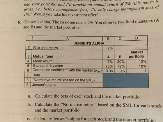 VALU P ILS you age your portfolio and Ill provide an annual return of 7% (this retur gross, 1.e., before management fees). I