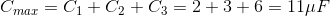 mar С1 + C2 + C3 = 2+3+6 = 11pF