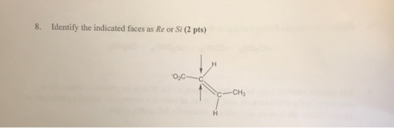8. Identify the indicated faces as Re or Si (2 pts) c-CH3