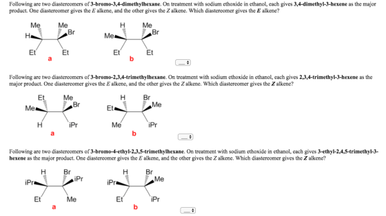 Following are two diastereomers of 3-bromo-3, 4-di