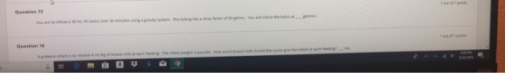 Question 15 Question 16 a preterm