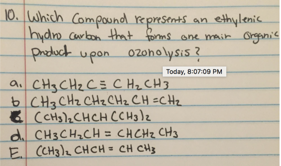 Which compound represents an ethylenic hydro carbo