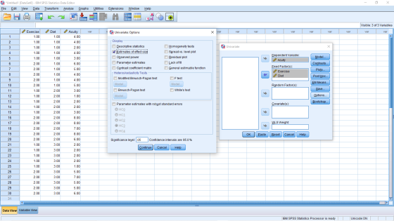 te *Untitled1 [DataSetO] - IBM SPSS Statistics Data Editor File Edit View Data Transform Analyze Graphs Utilities Extensions