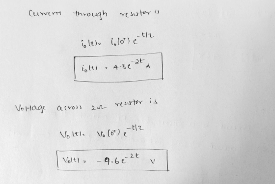 Cument through resister is oltz islot) e the iot) - 4.80 2t A Vo Hage across aut resis Voltle 16 (ot) e te | Volt) - q.be 2t