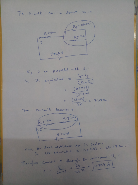 The Cit can be m Ra R2 R3 alat . = (25x15 25-+ 15) (25x15 9.37へ- 409-3 2-24一一10.784 A 243 24.37