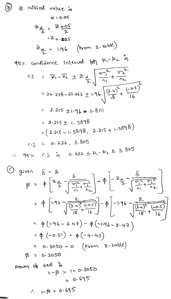 b z critical value is 2005 x old Zoos 2 ZO.025 Za = 1.96 (from 2-table) 95% confidence interval for Mi - Mz is CD - Je, - X -