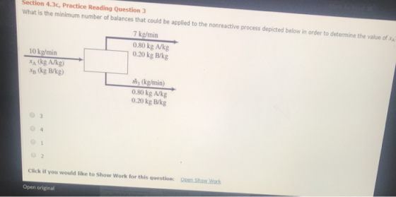 Section 4.3c, Practice Reading Question 3 What is the minimum number of balances that could be applied to the nonreactive pro