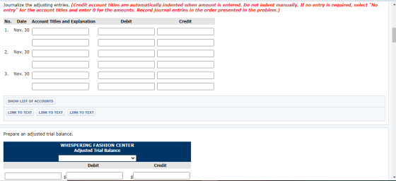 Journalize the adjusting entries. (Credit account titles are automatically indented when amount is entered. Do not indent man