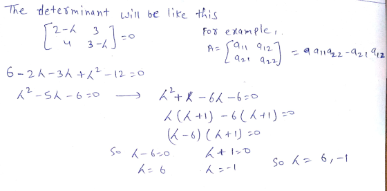 The detesminant oi be ke this Fo example an 912 니3_h 122 -42142 2