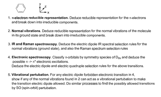 Ν. Ο 1. T-electron reducible representation. Deduce reducible representation for the t-electrons and break down into irreduci