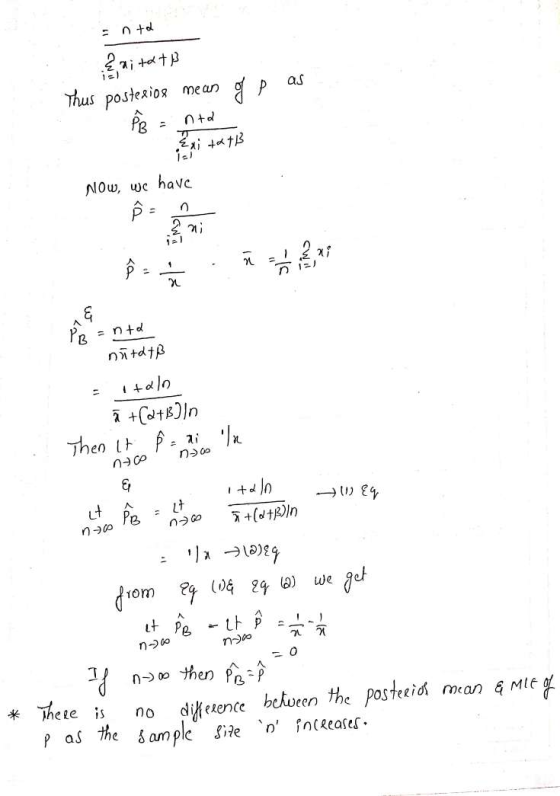 Entd faith+ Thus posterios mean as ntd Exitat Now, we have 71 n <a ६ PB And nntatß - 1+010 ā +(2+3)]n Then it f = ai la りますの