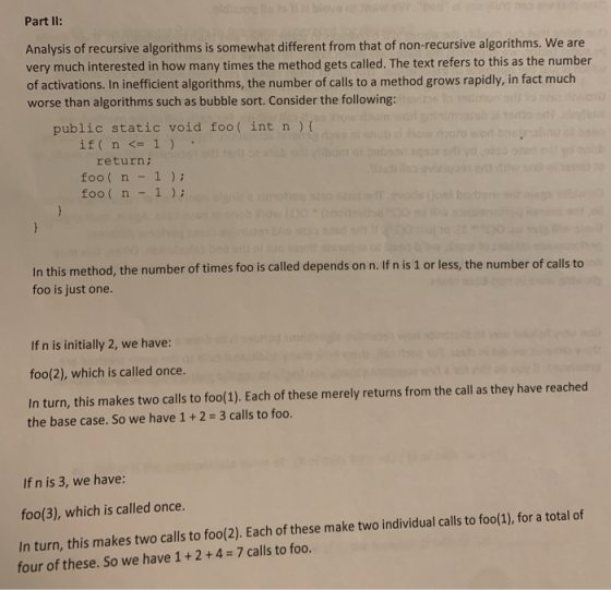 ld ts biovs Part II: Analysis of recursive algorithms is somewhat different from that of non-recursive algorithms. We are ver