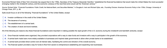 Economist Richard Sylla of New York University has argued that in the 1790s, Secretary of the Treasury Alexander Hamilton es