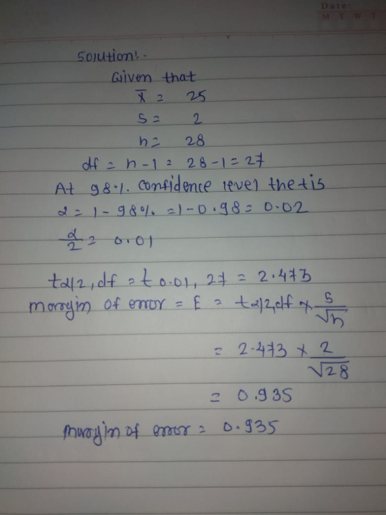 Solution Givem that X2 25 Sa 2 28 h-1 2 2 8-1 2 2 2413 2 128 2 0.9 3S