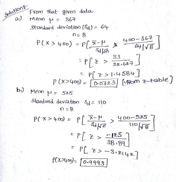 rom thatgiven data Solution Standard deviatien (S)- 64 4400 36 22. 62-7 P 4584 b) Mean H= 525 Standard deviation Sd 11D 25
