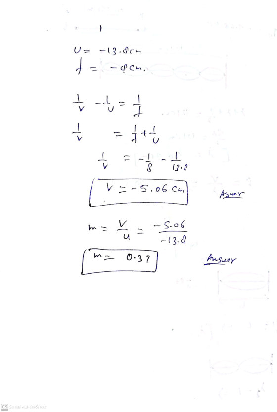 - U = -13.8 cm - clemi t = ť t = 1 el at = of the ], S 13.8 v=-5.06 cm Asuer ma -S.O6 -13.8 0-37 Ansuer CS SCANNED withe Cam