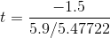 —1.5 t=59/5.47722