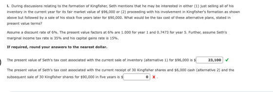 I. During discussions relating to the formation of Kingfisher, Seth mentions that he may be interested in either (1) just sel