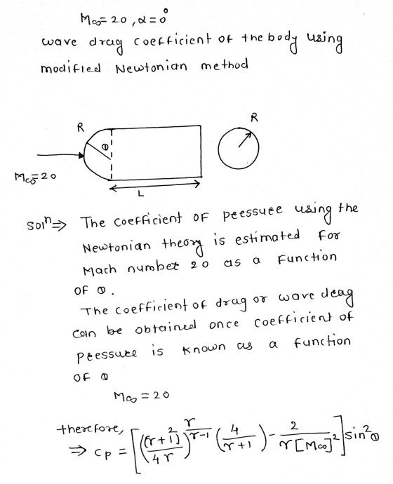 Mo=20,0=0 wave drug coefficient of the ebody using modified Newtonian method R R McE20 L the peessute using For SOIN>> The co