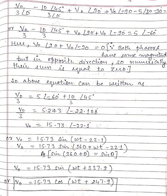 No 3 Lo 10 L45° + V6 290 340 + Vo L-90-5/30-90= or No 10 245 + No 1907 Vo Logo=5 260 3 3 = 0 Here, Vo Lgot Vologo of Both pha