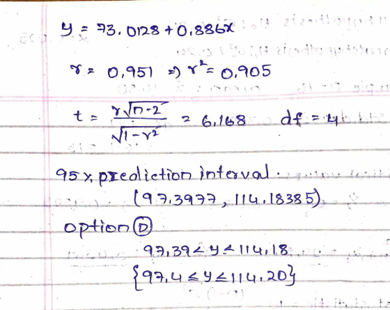9.73.0128 +0,886X zizacion 20,951 -9 775 0.905 to y no? 26.168.dfz. 95 piedietion intervalul de Leon co (97,3997,114.18385) o