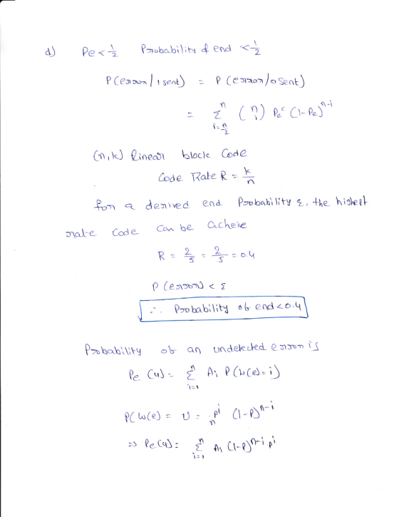 11-1 (n,k)且inedi block Code Code Rate R ale Code Cn be acheie Poobablity end o.