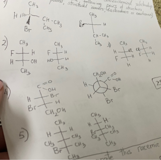 und me, tollowing pairs of structures, structural isomers: Idia stereomers or entichers) Sireochemical zelationsh Hili CH CH