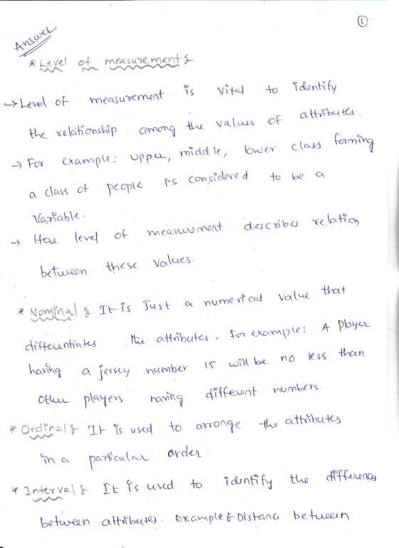 C- x Leyel of measuve ments > Levelof measuhe ment vita/ toidentify the seldionship mq the Values of attibut Fos eample: uppmiddwer class fermt a class of Peop rs constoleretoe amable betuseon these Values fer example: A Poyer jerscy numbe be no less thun attobut