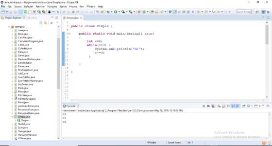 File Edit Source Refactor Refactor Naviga Search Project Run Window Help Project Explorer Ju JUnit 3 publio class Simple v฿ c