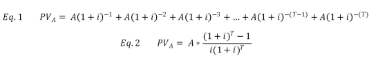 A(1 A(1i2A(1 i)3 1) A(1+ i) (T) PVA A(1 Eq. 1 (1 А * 1 PVA= Eq. 2 i(1i