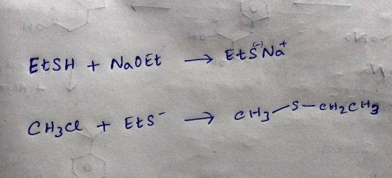 EtsH + NaOEt Ets Na CH₂ - S-CH₂ CH₂ CH₂Cl + Ets