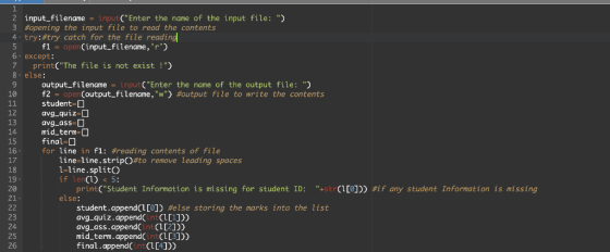 3 10 input_filename = input(Enter the name of the input file: ) Wopening the input file to read the contents 4. try:#try ca