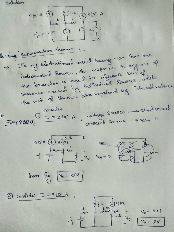 Calution A 1 I jin 1 LA T Ile no jest Theo Superpasilion theorem In any bidirectional conuel having more than one independe