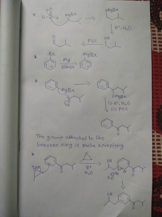 co omgbr HH mgbr H + H₂O 4.0 PCC * (mgbr omgbr i> H+ H2O vii» pec The group attached to the benzenering is meta orienting H+
