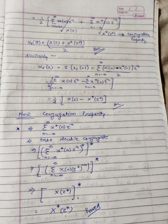 Page No. XR(2) = (x (c) + ** (29 similarly - a n-a 2 1 Durbe) - (37 (ns) = f(n)=xmlet E xco e* =*x*(02} * _ Xte) - **ley Now