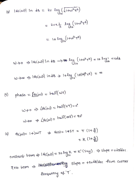 W 1GCjw) in dB = 20 le = 20xlog. (1+w?72) = lo logo(1+w272) wno > GCjw) in dB > to log. (1+0°+2) = lo logo = odb w 700 ) Gcwl