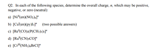 In each of The following species, determine The ov