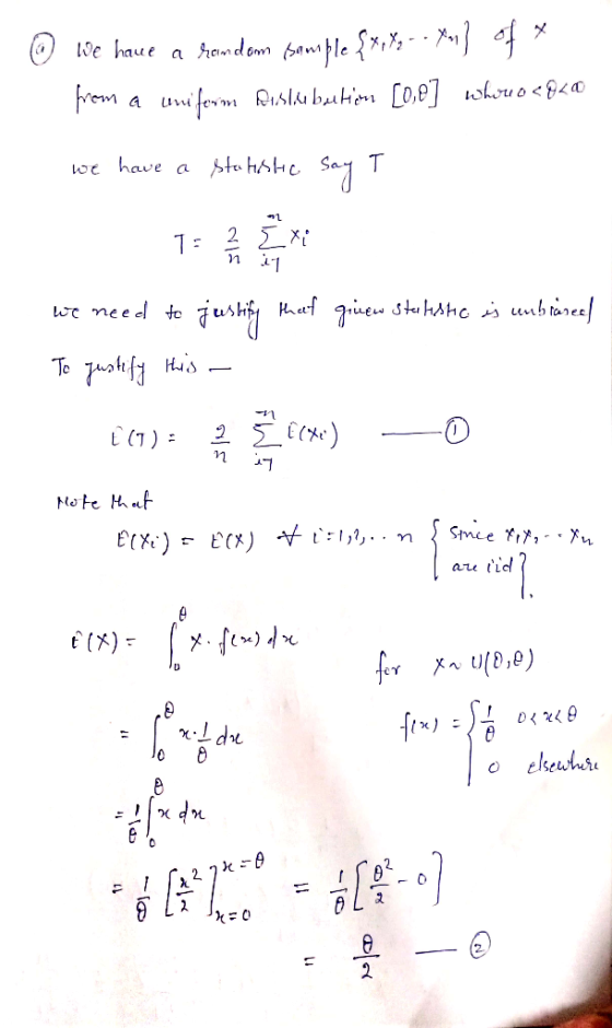 @ We have a reundem sample <*r*. - • Mon] of from a uniform Rislubation [0,0] wherio <Q20 we have a staholic we need to justi