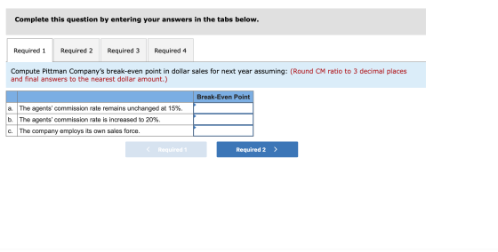 Complete this question by entering your answers in the tabs below. Required 1 Required 2 Required 3 Required 4 Compute Pittma