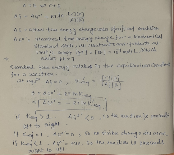 A+B CAD AG 4Gol Riln[] [D] 4][B] AG zactual free energy change under specified condition. Ago 2 standard free energy change f