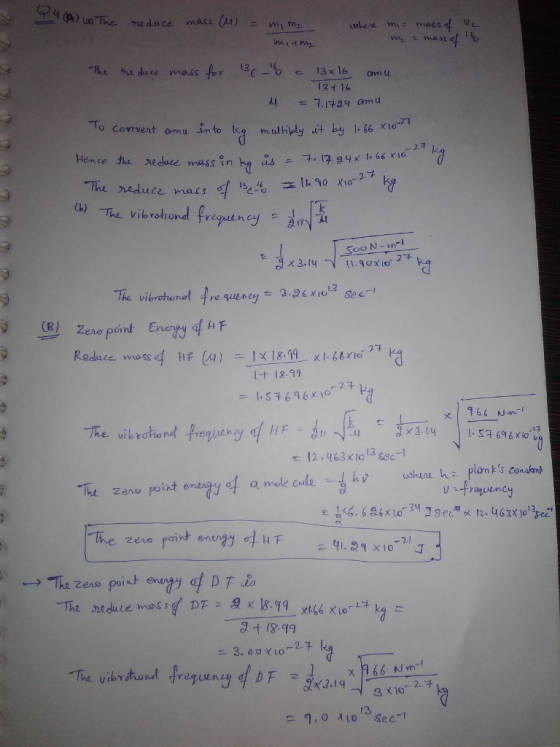 The nt dace mass for 313 x 16 on u 13イ16 To convent oma sm to leg mulhely -it by 1.66 x1027 2才 The reduce mass Zene) Point E