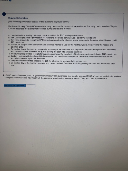 onnewon Required information The following information applies to the questions displayed below Harristown Hockey Club (HHC)