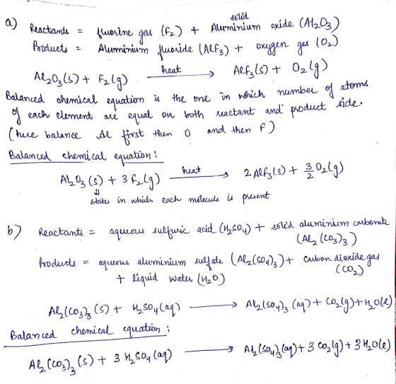 a) une g (Aukemimide (0) heat Balanced shumical eauation n each element are gual, m both 从actant huse balanee AL lirst thun 0 and modut ide. then f) Balanud chemical eauatun statu whidh each mlucule u puent CCO Balaud chomical equan
