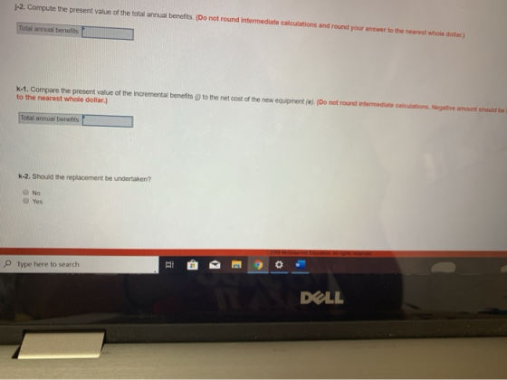 1-2. Compute the present value of the total annual benefits. (Do not round intermediate calculations and round your answer to