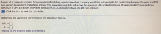 As part of a research program for a new cholesterol drug, a pharmaceutical company would like to investigate the relationship