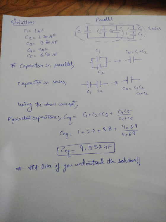Parallel Solution: G LUF Series (at atat est C2 = 2.20 oF C3- 3.80 ur Can UMF (8= 6.90 MF 가 6 Capacitor in parallel Capacitor